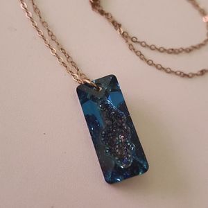 Blue geode necklace